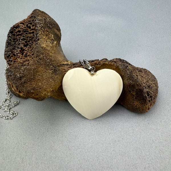 Mammoth Ivory Heart Pendant - C