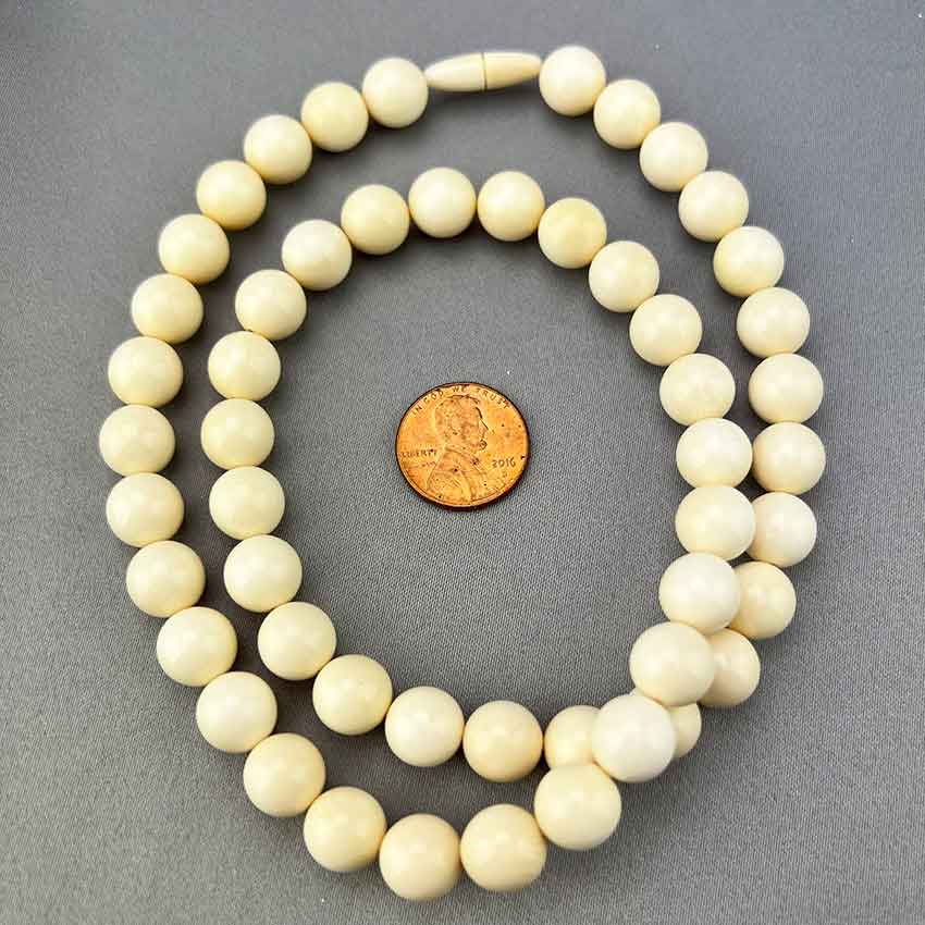 Mammoth Ivory Bead Necklace - 10mm