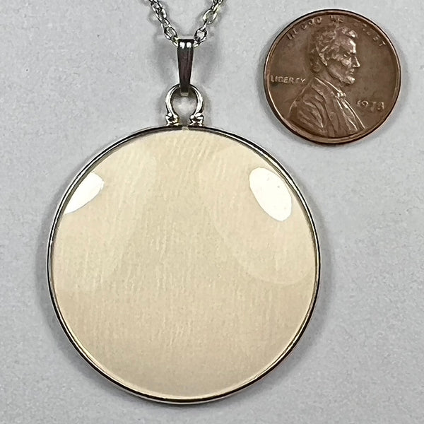 38mm Mammoth Ivory Disc with Sterling Bezel