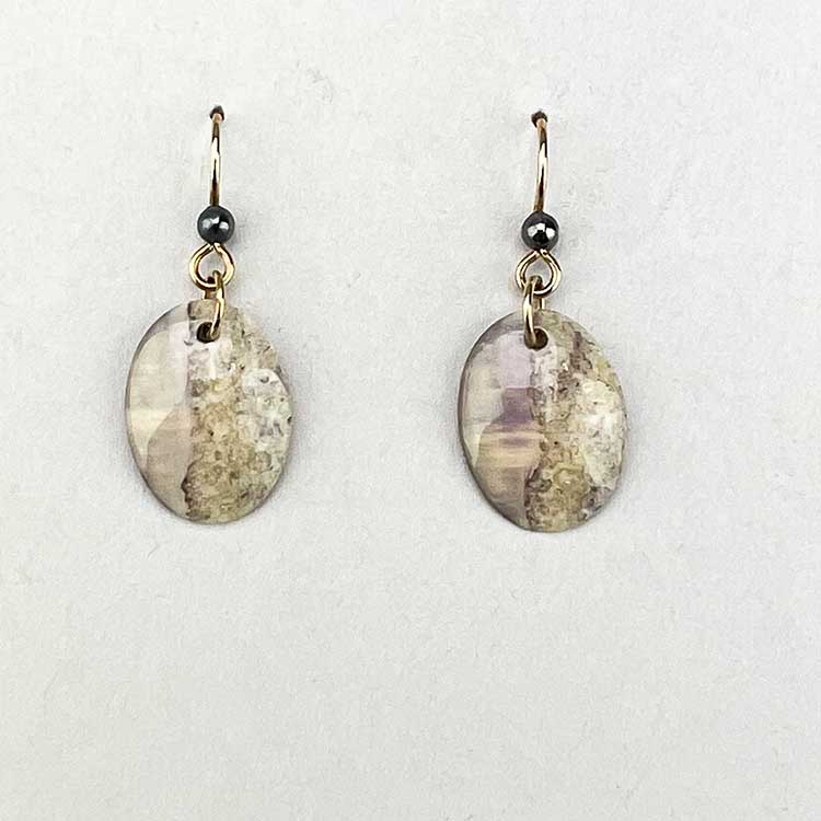 Fossil Walrus Gemtone Earrings Pair 16