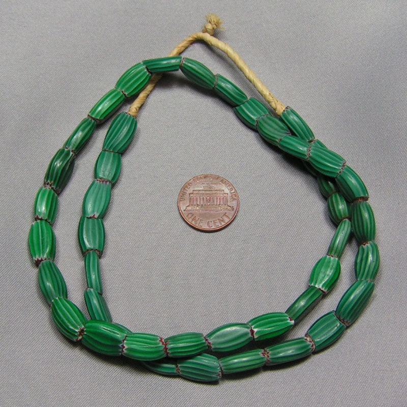 Green Chevron Trade Beads Mix (E)