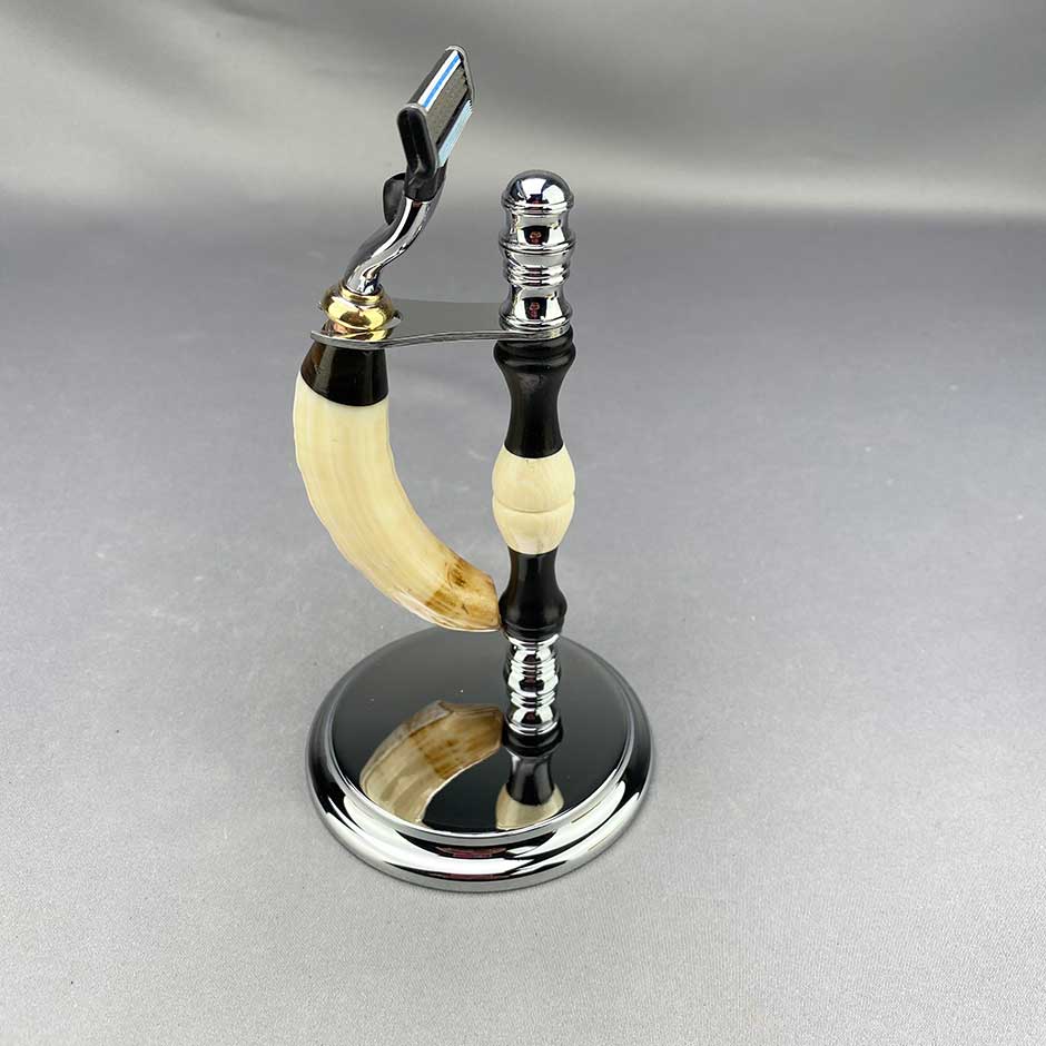 Hippo Ivory Tusk and Mammoth Ivory Chrome Custom Razor -01