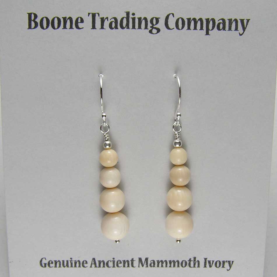 Mammoth Ivory 4-8mm Bead Earrings (K)