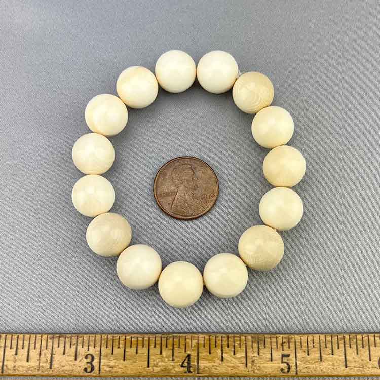 Mammoth Ivory Bead Bracelet 12mm