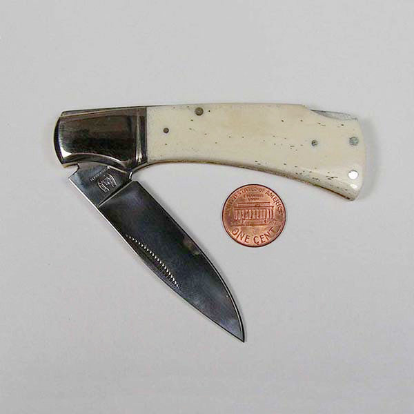 Folding bone handled pocket knife