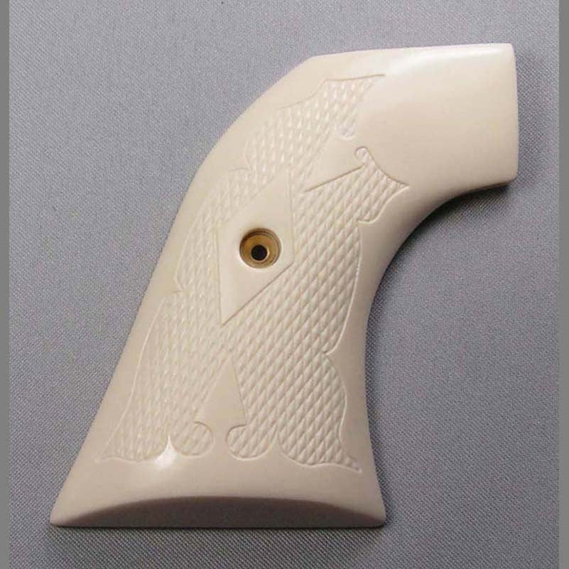 Ruger Blackhawk, Single Six, Vaquero and Old Army Simulated Ivory Pistol Grips with Classic Checkering