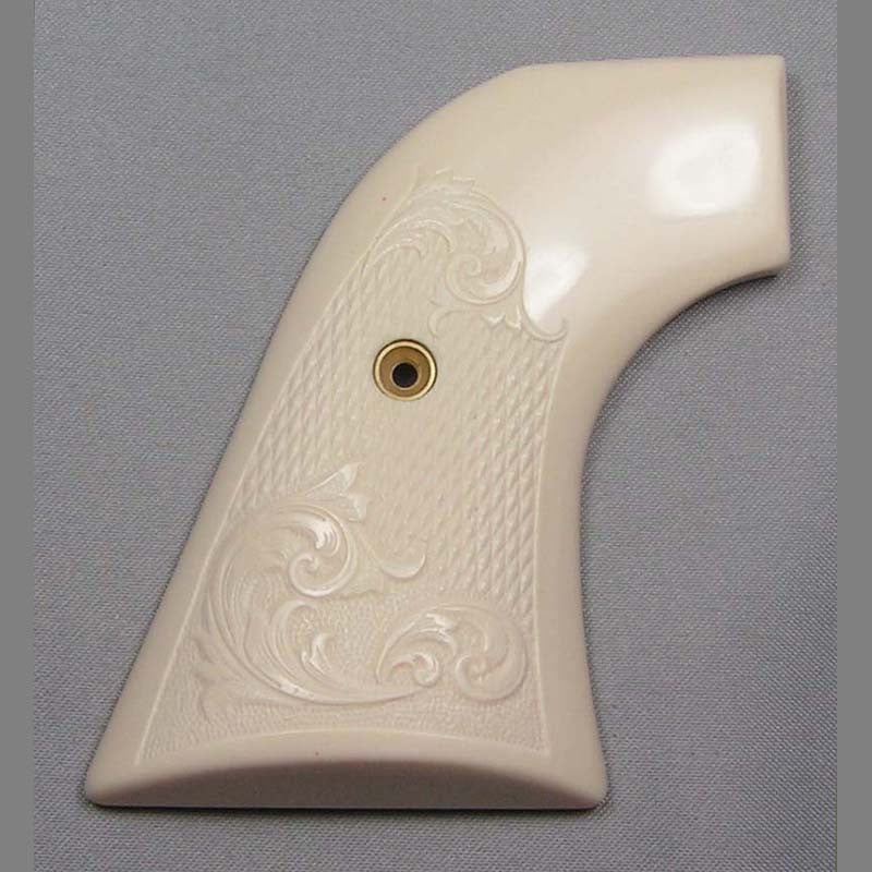 Ruger Blackhawk Simulated Ivory Pistol Grips with Scroll Checkering