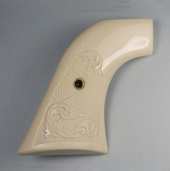 Ruger Super Blackhawk Simulated Ivory Pistol Grips with Scroll Checkering