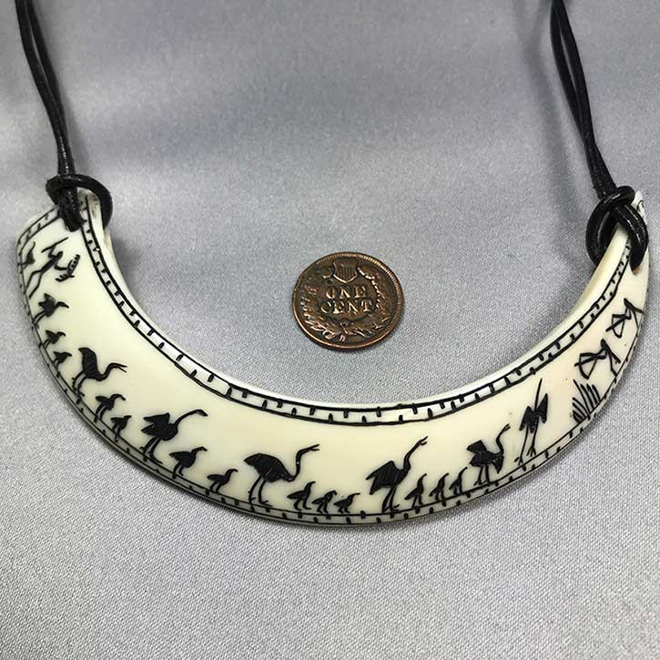 Scrimshawed Boar Tusk Necklace 01