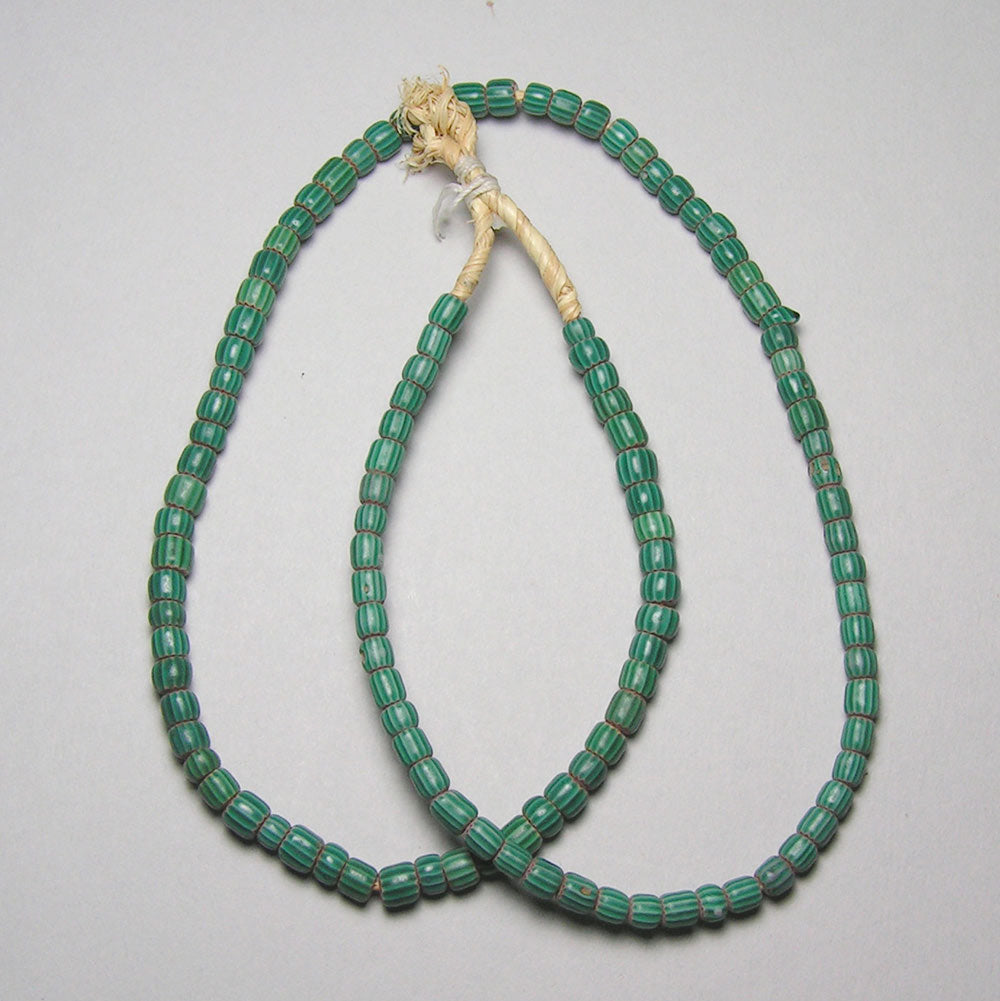 Green Chevron Trade Beads