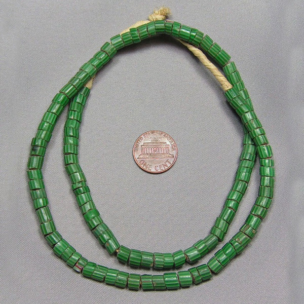 Green Chevron Trade Beads (A)