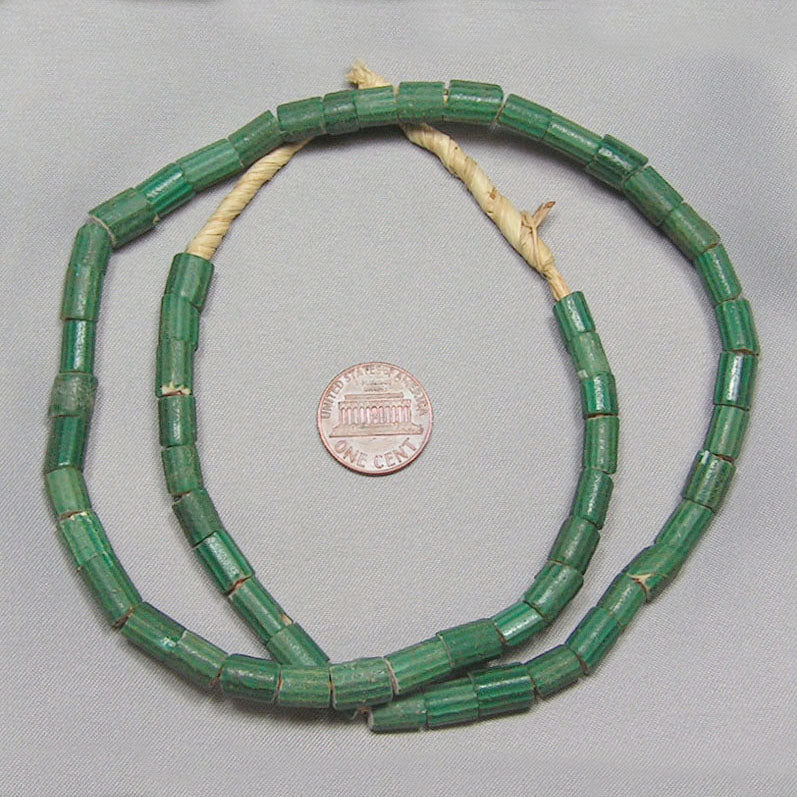 Green Chevron Trade Beads (B)