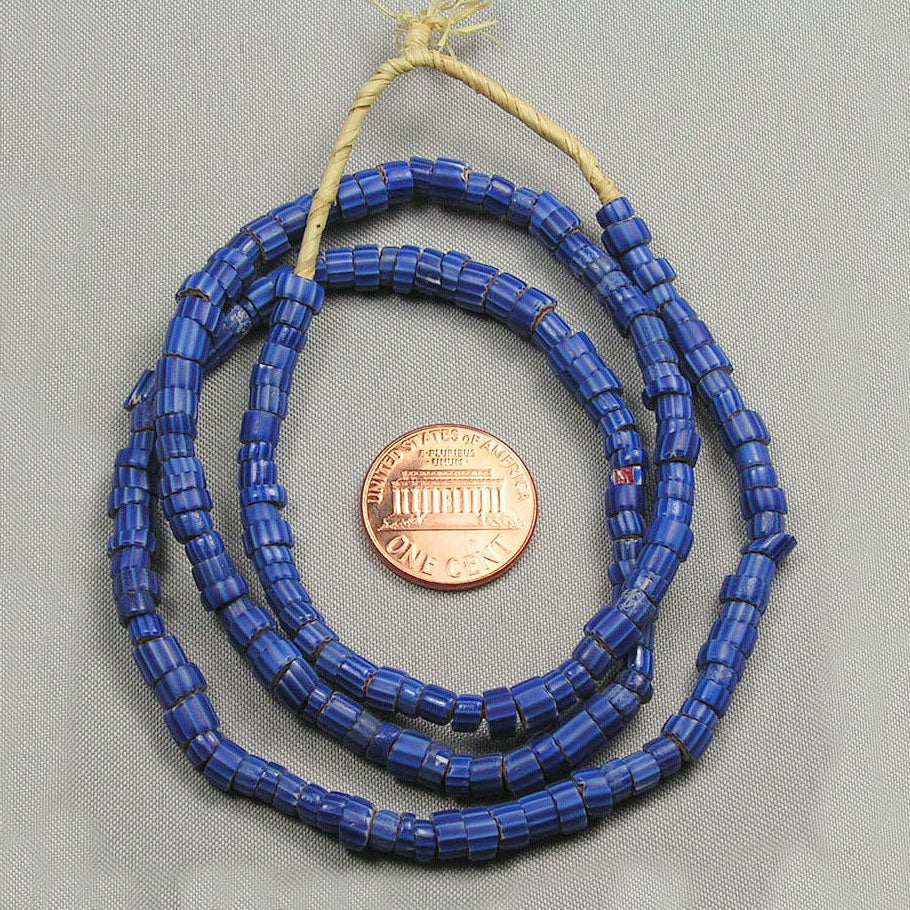Blue Chevron Trade Beads